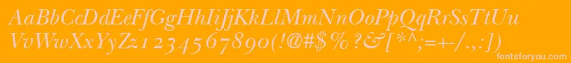 BaskervilleOldstyleSsiNormal Font – Pink Fonts on Orange Background