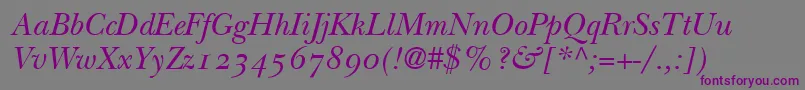 Шрифт BaskervilleOldstyleSsiNormal – фиолетовые шрифты на сером фоне