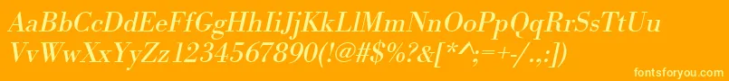 UrwbodonitOblique Font – Yellow Fonts on Orange Background