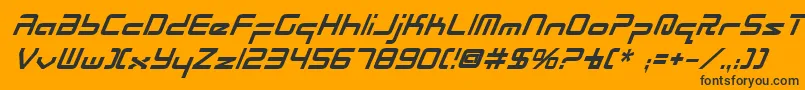 RadioSpaceBoldItalic Font – Black Fonts on Orange Background