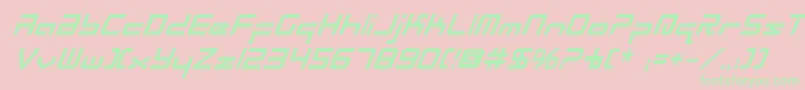 RadioSpaceBoldItalic Font – Green Fonts on Pink Background