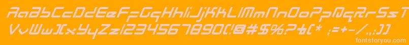 RadioSpaceBoldItalic Font – Pink Fonts on Orange Background