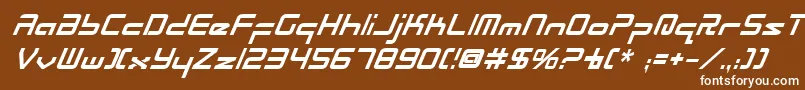 RadioSpaceBoldItalic Font – White Fonts on Brown Background
