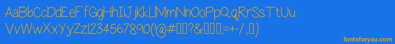 BlessedAssurance Font – Orange Fonts on Blue Background