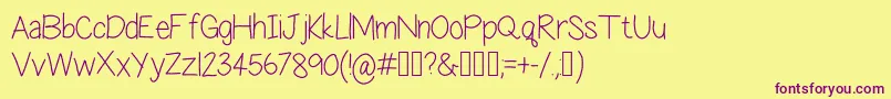 BlessedAssurance Font – Purple Fonts on Yellow Background