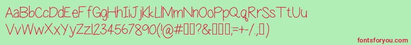 BlessedAssurance Font – Red Fonts on Green Background
