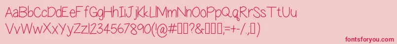BlessedAssurance Font – Red Fonts on Pink Background