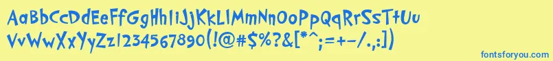 PfcosmonutproBold Font – Blue Fonts on Yellow Background