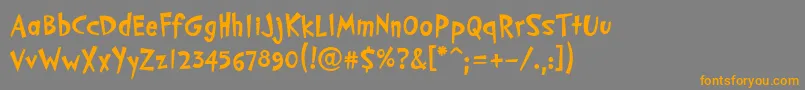 PfcosmonutproBold-Schriftart – Orangefarbene Schriften auf grauem Hintergrund