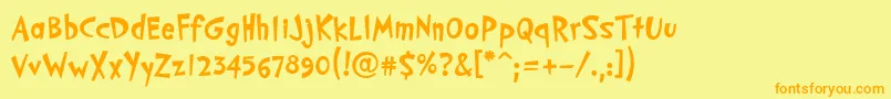 PfcosmonutproBold Font – Orange Fonts on Yellow Background