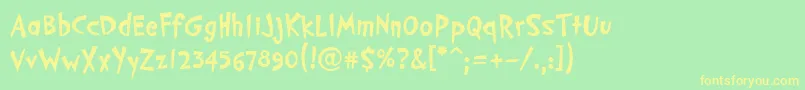 PfcosmonutproBold Font – Yellow Fonts on Green Background