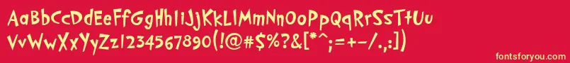 PfcosmonutproBold Font – Yellow Fonts on Red Background