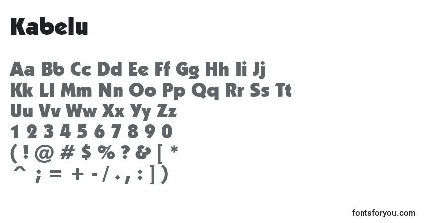 Fuente Kabelu - alfabeto, números, caracteres especiales