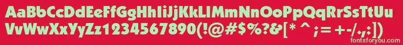Kabelu Font – Green Fonts on Red Background