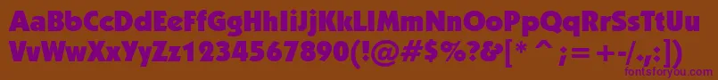 Kabelu-fontti – violetit fontit ruskealla taustalla