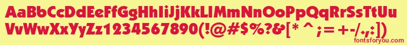 Kabelu Font – Red Fonts on Yellow Background