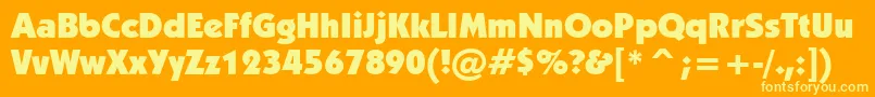 Kabelu Font – Yellow Fonts on Orange Background