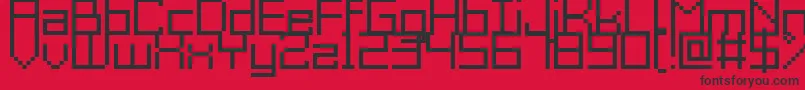 GrixelAcme9Regular-fontti – mustat fontit punaisella taustalla