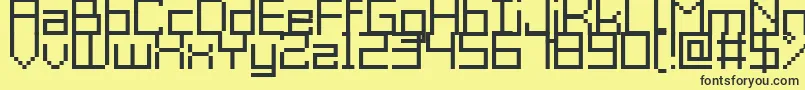 GrixelAcme9Regular-Schriftart – Schwarze Schriften auf gelbem Hintergrund