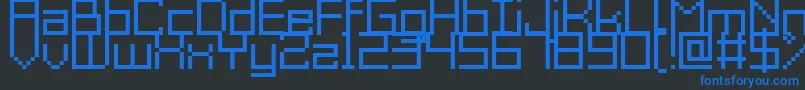 フォントGrixelAcme9Regular – 黒い背景に青い文字