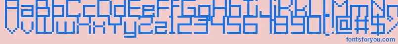 GrixelAcme9Regular-fontti – siniset fontit vaaleanpunaisella taustalla