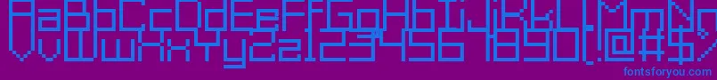 フォントGrixelAcme9Regular – 紫色の背景に青い文字