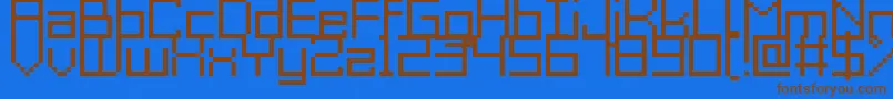 GrixelAcme9Regular Font – Brown Fonts on Blue Background