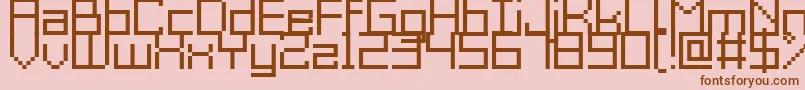 フォントGrixelAcme9Regular – ピンクの背景に茶色のフォント