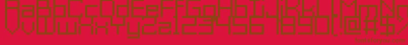 フォントGrixelAcme9Regular – 赤い背景に茶色の文字