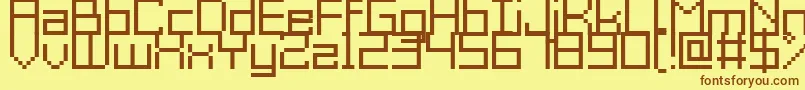 Шрифт GrixelAcme9Regular – коричневые шрифты на жёлтом фоне