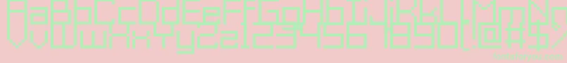 GrixelAcme9Regular-fontti – vihreät fontit vaaleanpunaisella taustalla