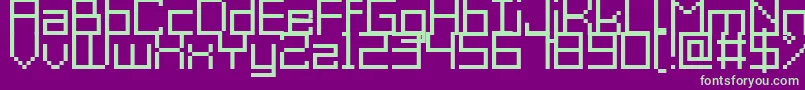 フォントGrixelAcme9Regular – 紫の背景に緑のフォント