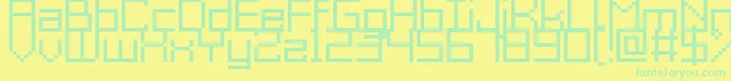 フォントGrixelAcme9Regular – 黄色い背景に緑の文字
