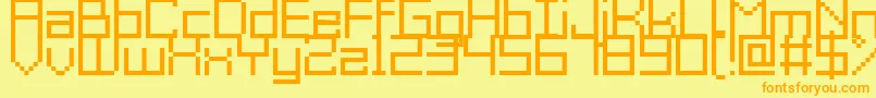 GrixelAcme9Regular-fontti – oranssit fontit keltaisella taustalla