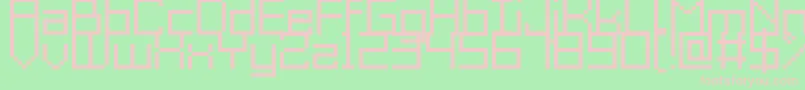 GrixelAcme9Regular-fontti – vaaleanpunaiset fontit vihreällä taustalla