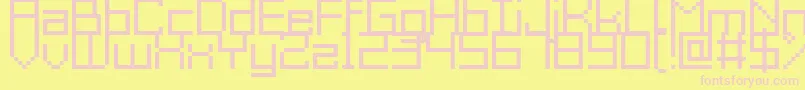 GrixelAcme9Regular-fontti – vaaleanpunaiset fontit keltaisella taustalla