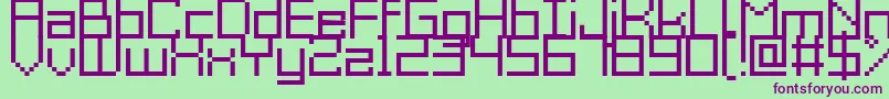フォントGrixelAcme9Regular – 緑の背景に紫のフォント