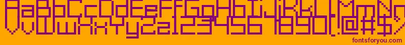 GrixelAcme9Regular-fontti – violetit fontit oranssilla taustalla