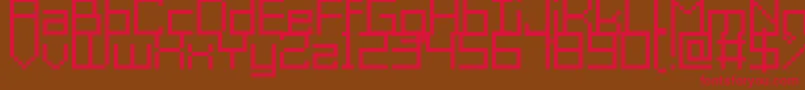 フォントGrixelAcme9Regular – 赤い文字が茶色の背景にあります。