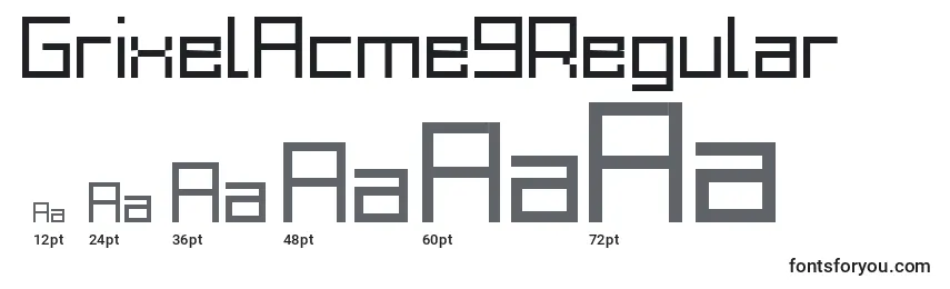 GrixelAcme9Regular Font Sizes