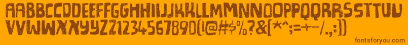 Fonte Spicedcheesedemo – fontes marrons em um fundo laranja