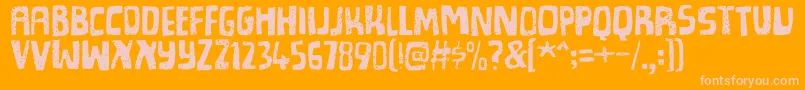 Spicedcheesedemo-Schriftart – Rosa Schriften auf orangefarbenem Hintergrund