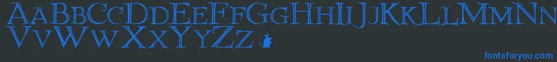 Шрифт ElliottlandJ – синие шрифты на чёрном фоне