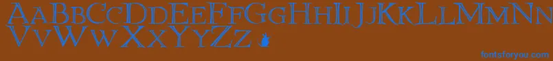 ElliottlandJ Font – Blue Fonts on Brown Background