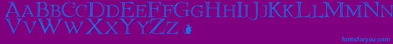 ElliottlandJ Font – Blue Fonts on Purple Background