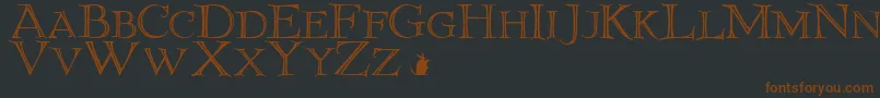 Czcionka ElliottlandJ – brązowe czcionki na czarnym tle
