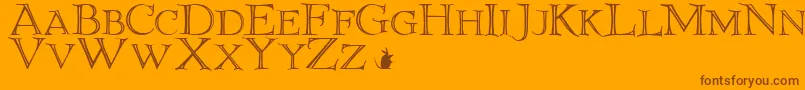 Шрифт ElliottlandJ – коричневые шрифты на оранжевом фоне