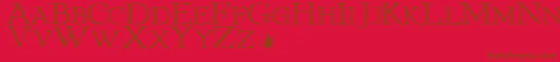 ElliottlandJフォントについての詳細 フォントElliottlandJ – 赤い背景に茶色の文字