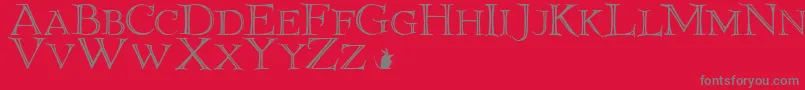 フォントElliottlandJ – 赤い背景に灰色の文字
