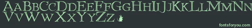 ElliottlandJ Font – Green Fonts on Black Background
